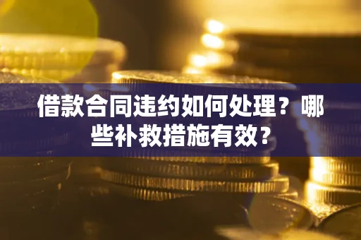 武汉借款合同违约如何处理？哪些补救措施有效？