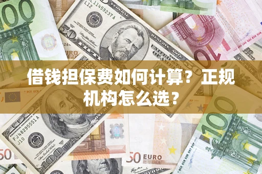 武汉借钱担保费如何计算？正规机构怎么选？