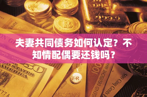 武汉夫妻共同债务如何认定？不知情配偶要还钱吗？