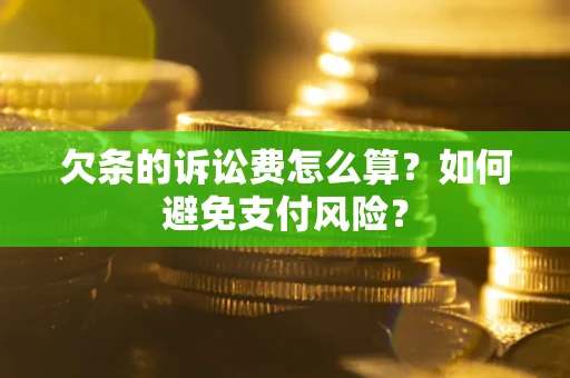 武汉欠条的诉讼费怎么算？如何避免支付风险？