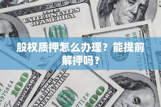 武汉股权质押怎么办理？能提前解押吗？